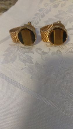 Vintage tiger eye cufflinks