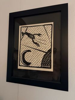 Framed John Preble crawfish art print