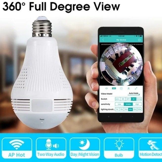 Smart Wifi Light Bulb Camera