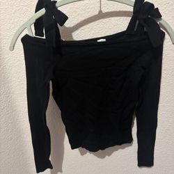 Cute Off Shoulder Black Long Sleeve 