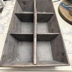 Wooden Tray With 6 Compartments 