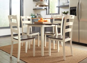 Woodanville Cream/Brown Dining Table with 4 Chairs (Online Special Price)