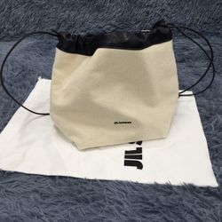 Jil Sander NWT Small Canvas Drawstring Crossbody Bag