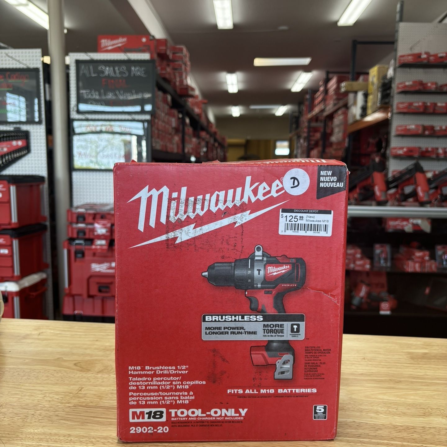 Milwaukee M18 18V Lithium-Ion Brushless Cordless 1/2 in. Compact Hammer Drill Tool Only