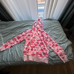 BAPE ABC Camo Shark Full Zip Hoodie Pink 