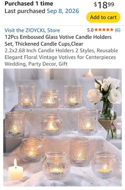 12 votive candle holders new