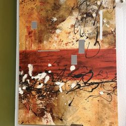 Modern Bright, Orange, Colors, Canvas, 24x34 $ 45