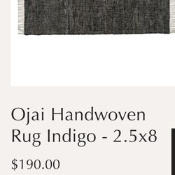 Indaba Ojai Hand, Woven Rug, Indigo