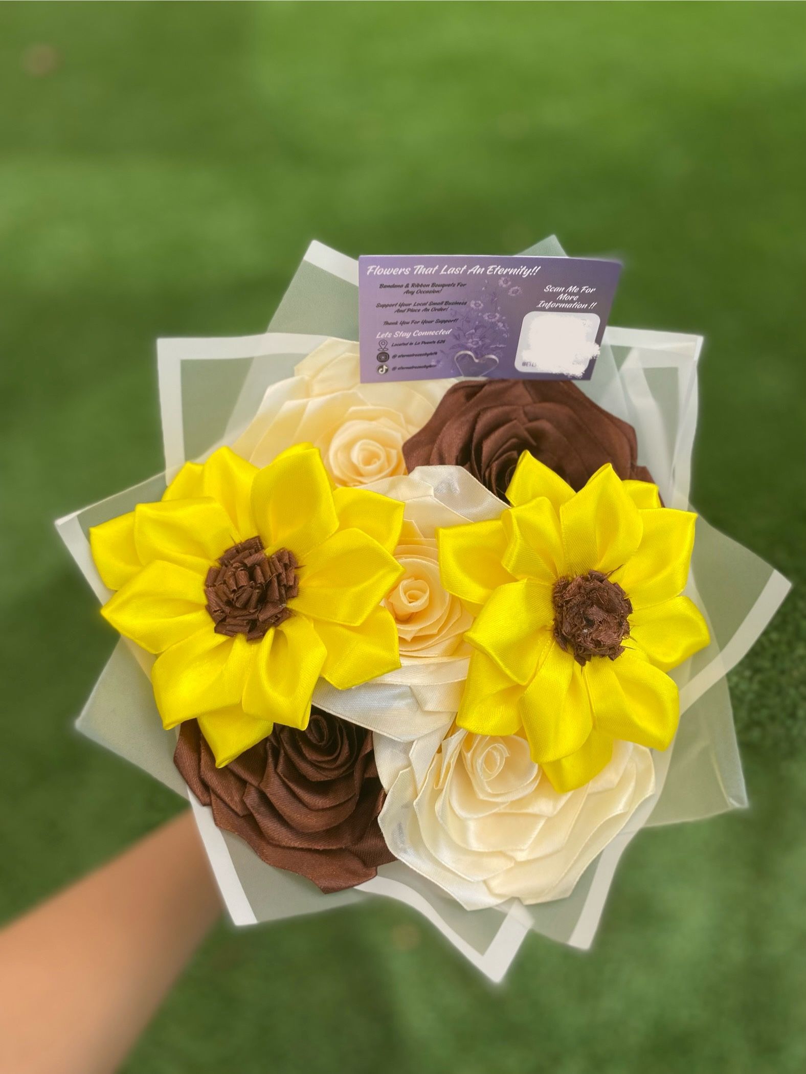 Ribbon Bouquet with Sunflowers🌻