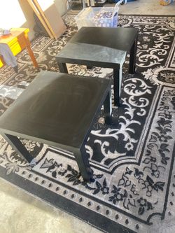Black Side Tables Set of 2