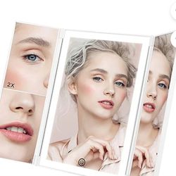 Tri-Fold LED Light Up Vanity Mirror