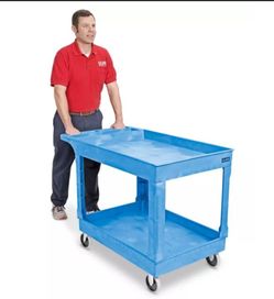 Uline Utility Cart - 45 x 25 x 33", Blue
