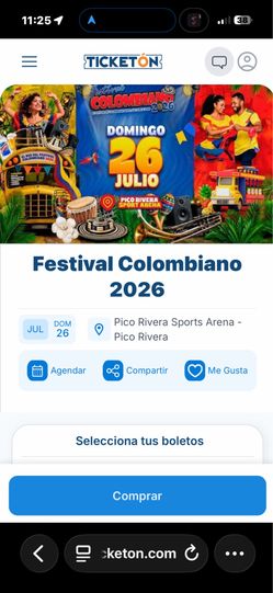 Colombian fest tickets