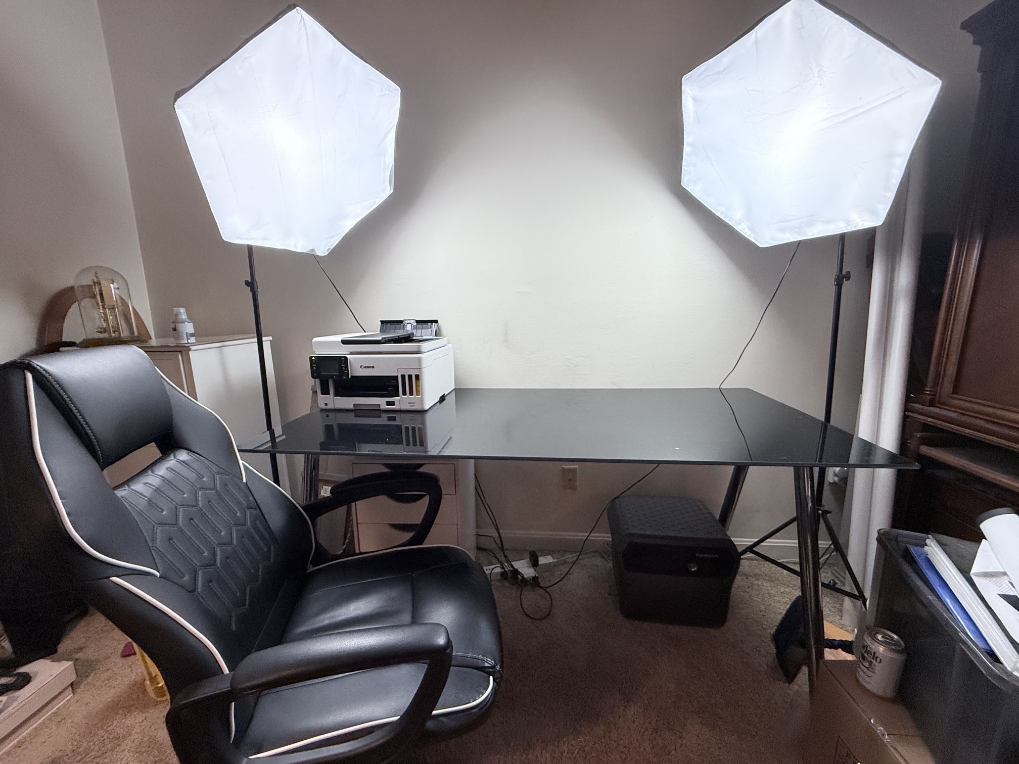 Large Glass Desk & FREE Office Style Chair