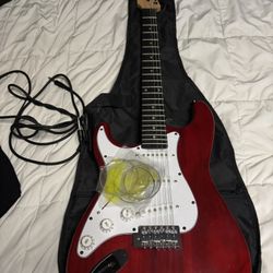 electric guitar with amp