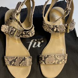 The Fix Snakeskin Studded Sandals