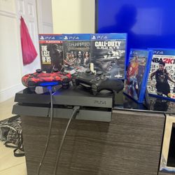 Ps4  PlayStation 4 Con 2 Mandos Y 4 Juegos Cables Precio Es Firme 