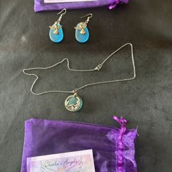 New Mermaid Necklace  & Angel Ear Rings 