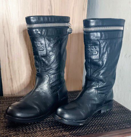 COACH Genuine Leather "Vinni" Mid-Calf Boots