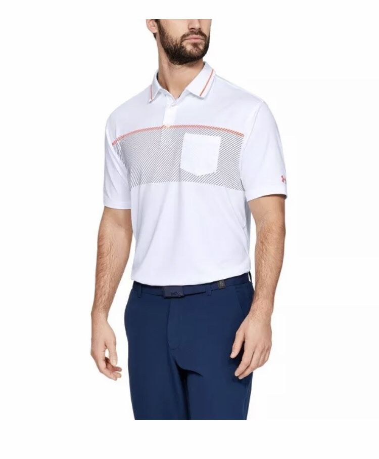 Under Armour Men Heat Gear Short Sleeve Golf Polo Shirt Size S 1325309-102 New with tags