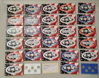 USA America 27 Quarters sets with Certificate of Authenticity from Denver mint and Philadelphia mint and Platinum sets