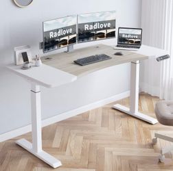 63” Dual Motor Standing Desk + Massage Office Chair – $260 OBO