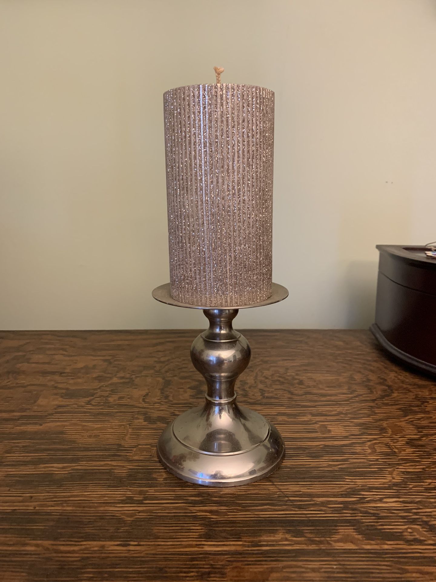 Gold candle and stand