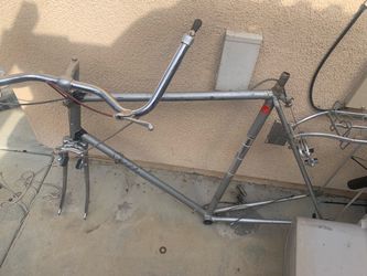 Vintage Steel Road Bike Frame with Handlebars