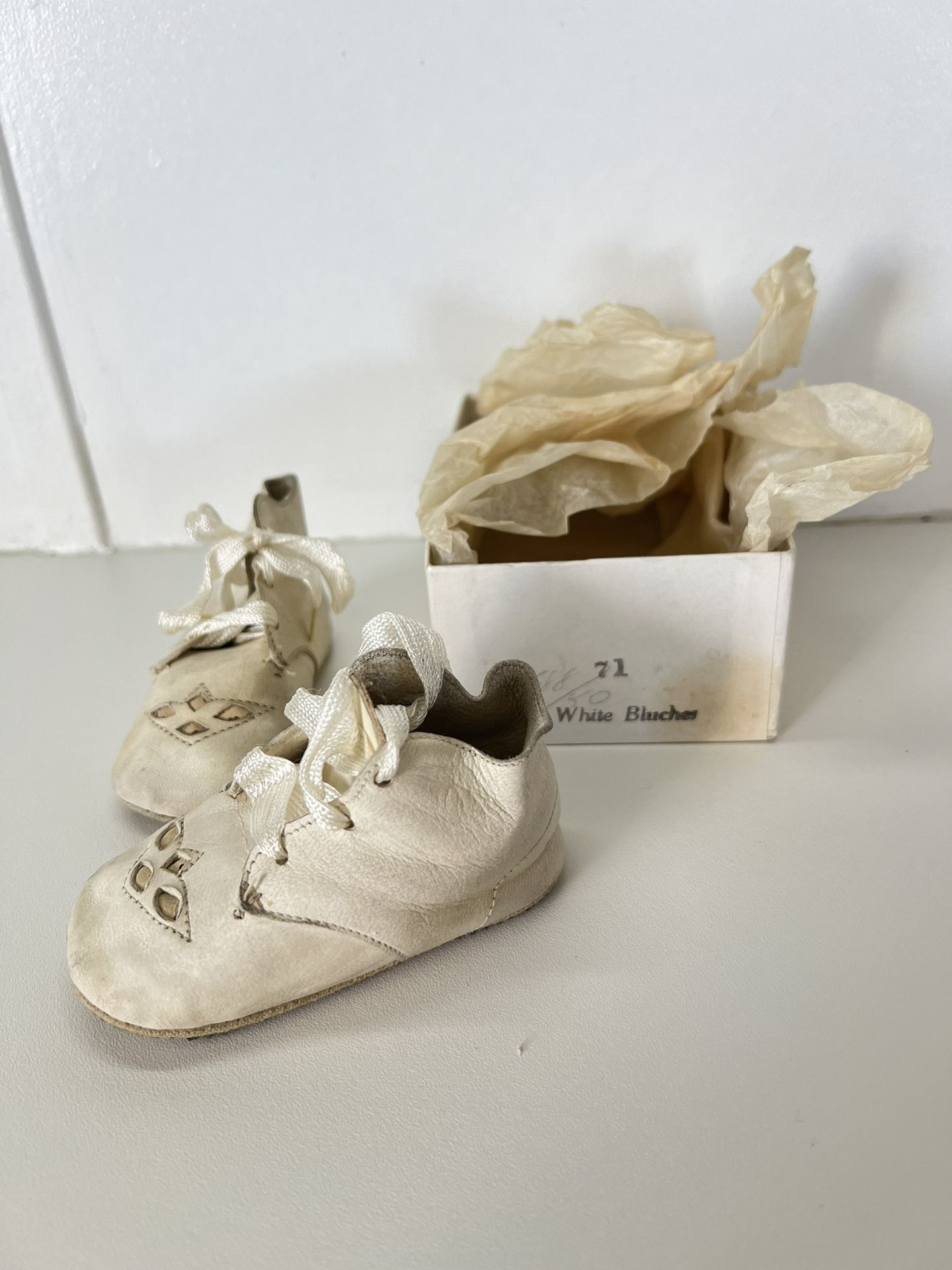 Baby Shoes Leather Infant Shoes, Antique Size 1