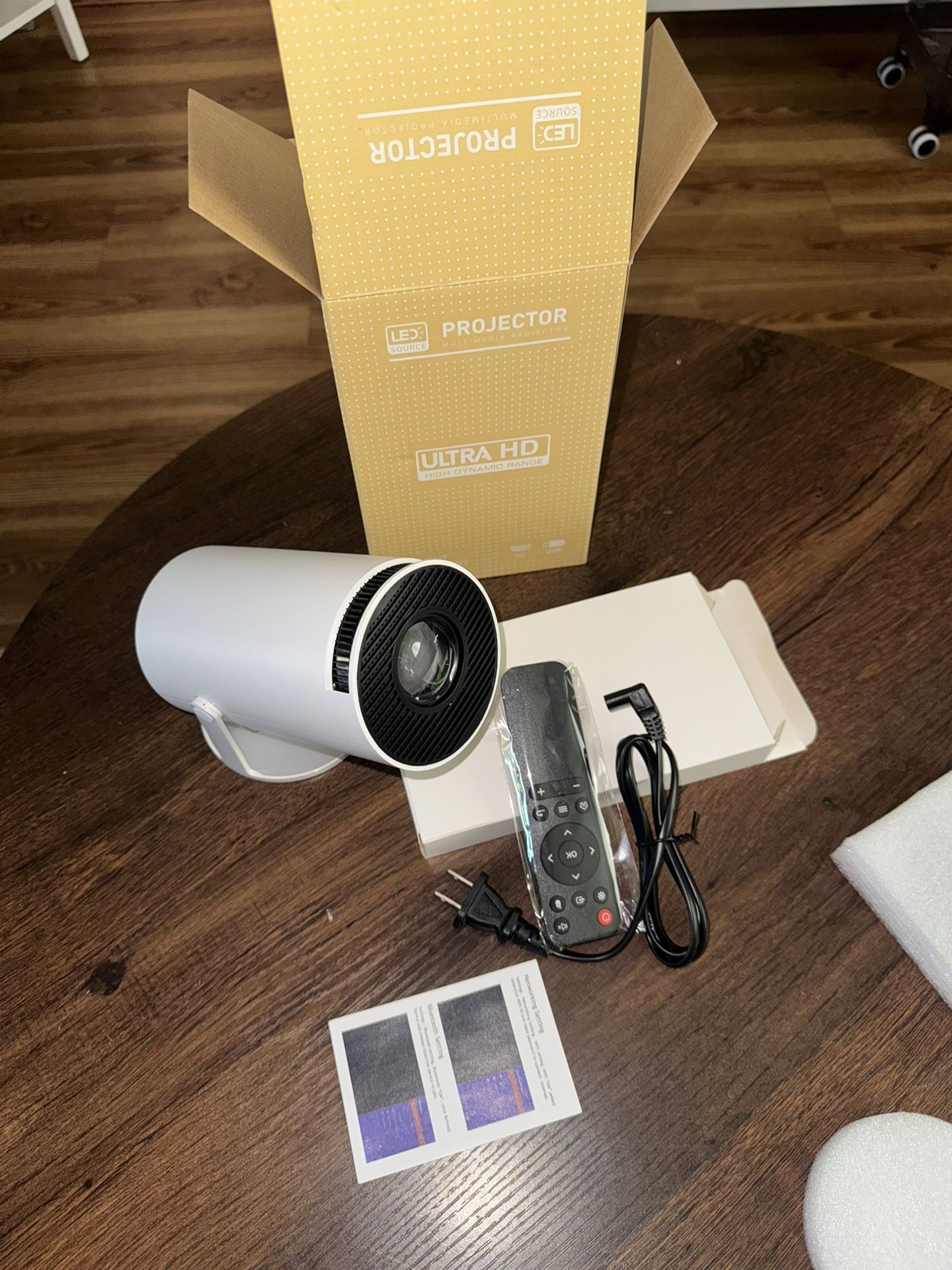 Projector, HY300 PRO Portable Projector, Support 4K 1080P with Dual-Band WIFI6 5G Wireless 5.2 Bluetooth Android 13, 180° Rotatable, Auto Keystone Cor