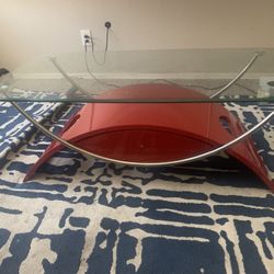 Modern Red Glass Coffee Table
