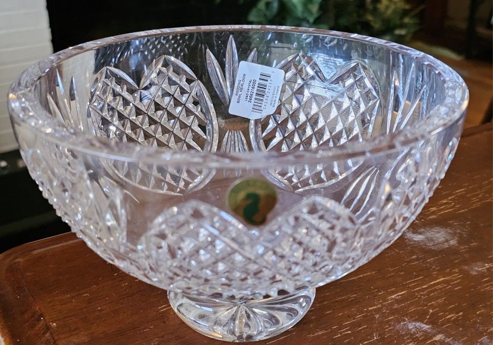 Waterford 8" Lead Crystal Wedding Heirloom Bowl