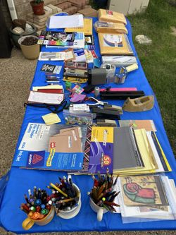 Office supplies, photo paper, envelopes, staplers etc