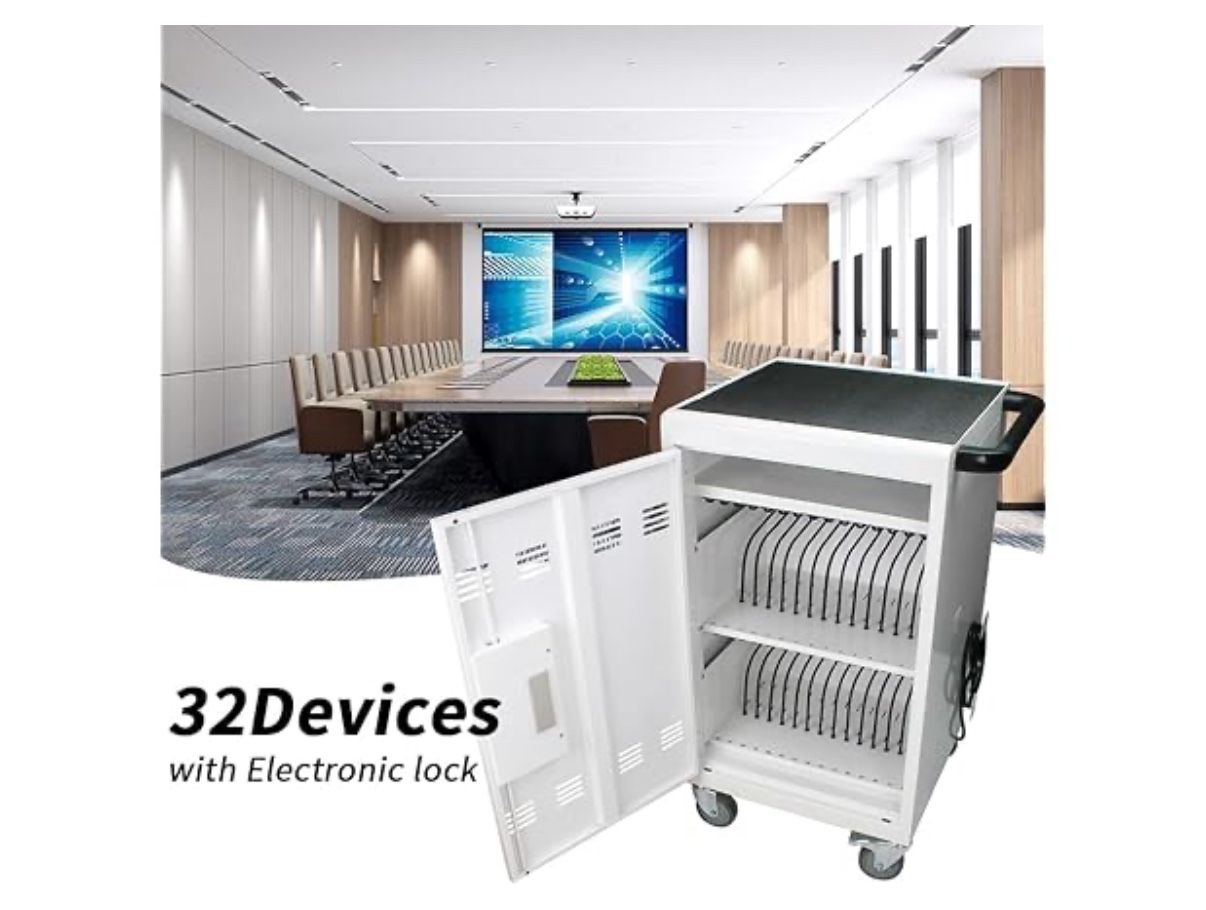 SPOFLYINN 30 School Mobile Devices Storage Cart