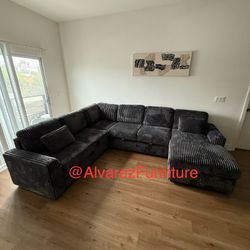 Corduroy Sectional Sleeper Sofa With Storage 