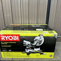 RYOBI 10” Sliding Compound Miter Saw Cross Cut Capacity LED Cutline Indicator Heavy duty 15 Amps Motor 