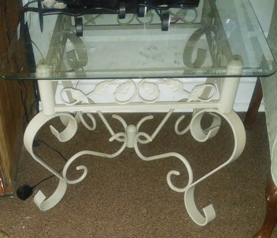 Nice floral glass center table and end table