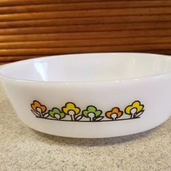 Vintage Pyrex Milk Glass Fire King Summerfield Boho Flowers