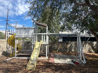 Outdoor Wooden Swing Set Playset