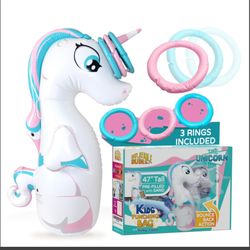 Unicorn 47 Inches- Kids Punching Bag, Ring toss