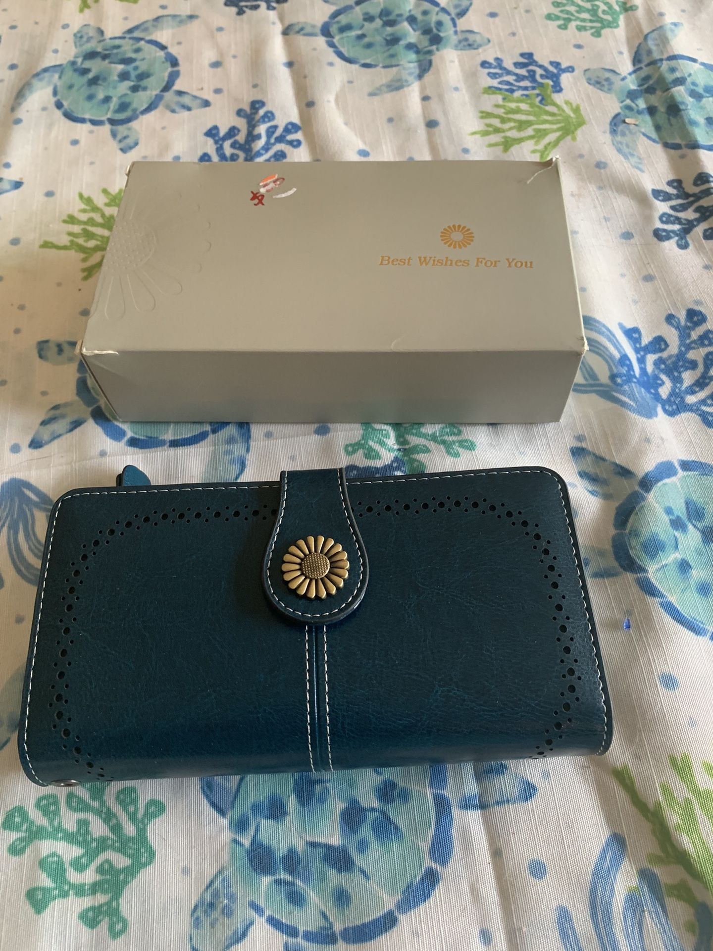 Best Wishes For You Blue Wallet
