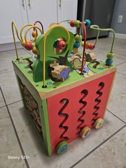 toys Wooden Activity Cube - Zany Zoo: Educational Play with Animals,