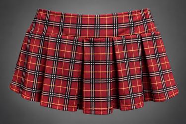 Fantasy Lingerie Red Plaid Pleated Micro Mini Skirt S/M