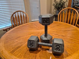 2- 30 lbs IRON CAST DUMBELLS