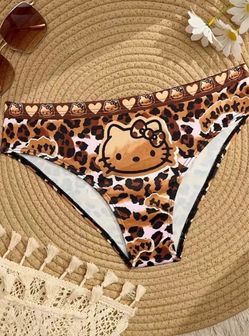 Hello Kitty, leopard bikini briefs