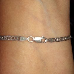 7&1/2 Inches Thin Sterling Silver Bracelet 