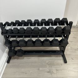 5-50lbs Dumbbells w/Rack 