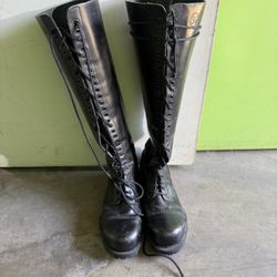 Underground Boots 30 Eye Mens Size 11 Black Metal Punk 