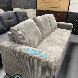 Grey Couch Corduroy Pull Out Sofa Cama Nueva Bonita 