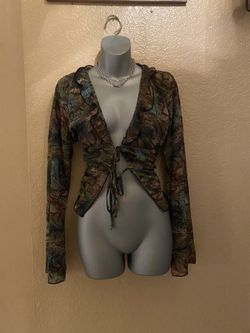 Long  Sleeve Mesh Top 